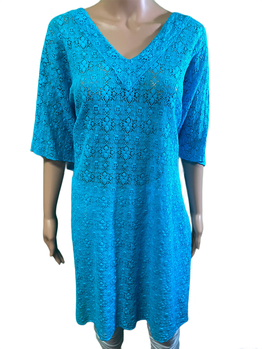 * Lace O/S Beach Cover Up - Sea Breeze Top