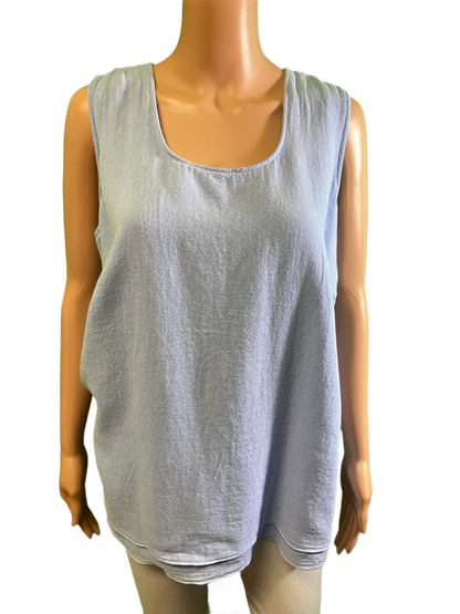 * Bubble Gauze Top - Sea Breeze Tank