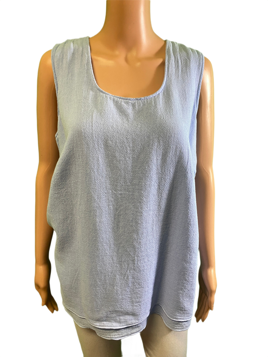 * Bubble Gauze Top - Sea Breeze Tank