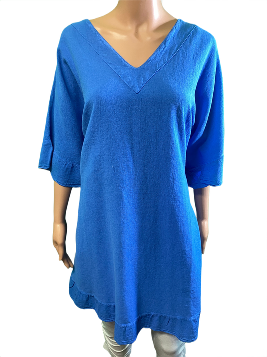 * Light Crinkle Ruffle - Sea Breeze Tunic