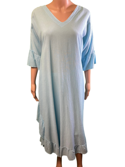* Light Crinkle Long Patio - Sea Breeze Dress