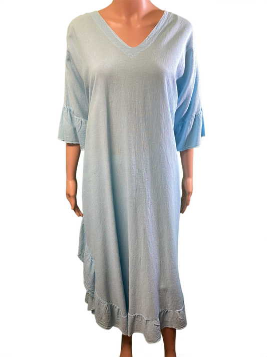 * Light Crinkle Long Patio - Sea Breeze Dress