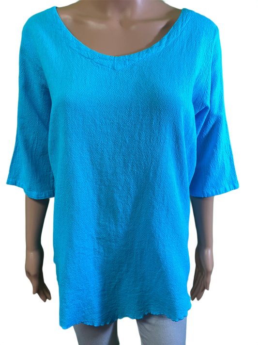 * Bahama Gauze Pointed Hem - Sea Breeze Top