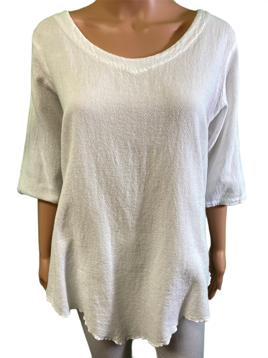* Bahama Gauze Pointed Hem - Sea Breeze Top