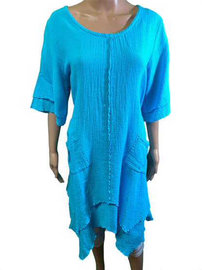 * French Gauze 2 Pocket - Sea Breeze Dress
