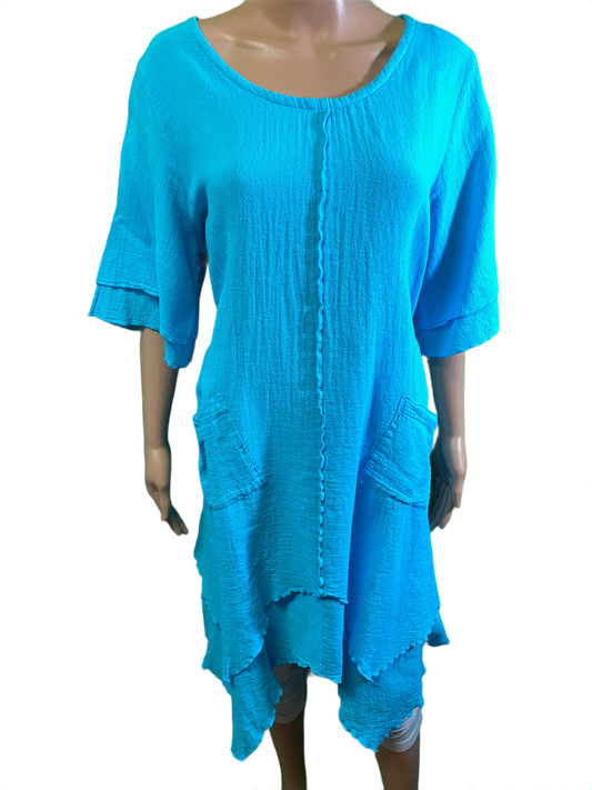 * French Gauze 2 Pocket - Sea Breeze Dress