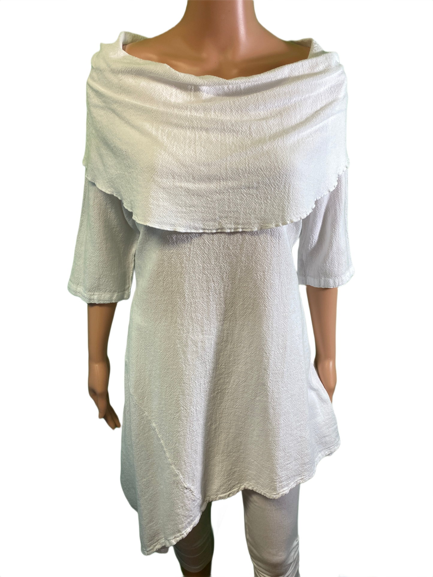 * Hawaiian Gauze Cowl Neck - Sea Breeze Tunic