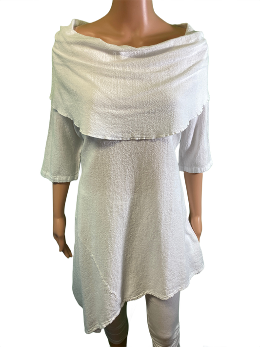 * Hawaiian Gauze Cowl Neck - Sea Breeze Tunic