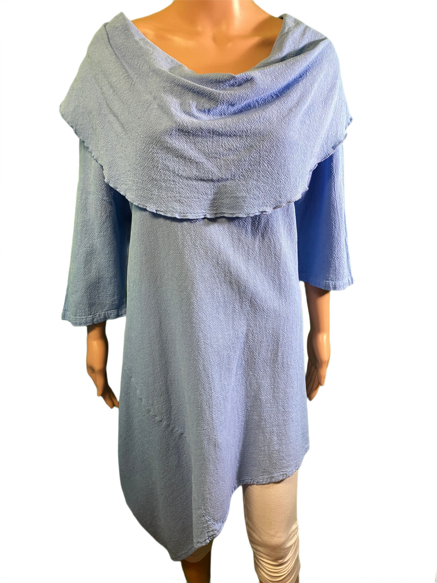 * Hawaiian Gauze Cowl Neck - Sea Breeze Tunic