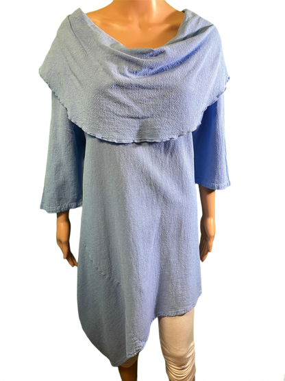 * Hawaiian Gauze Cowl Neck - Sea Breeze Tunic