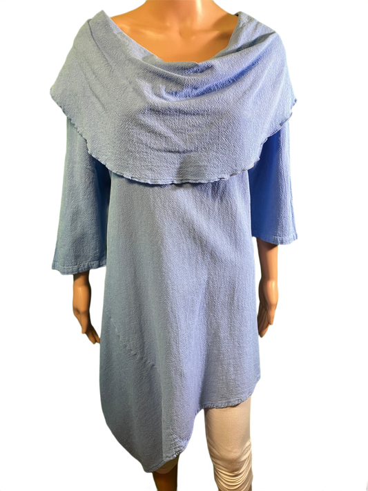 * Hawaiian Gauze Cowl Neck - Sea Breeze Tunic