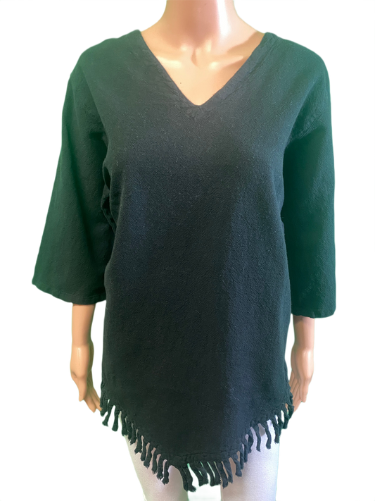 * Sedona Gauze Fringe - Sea Breeze Top