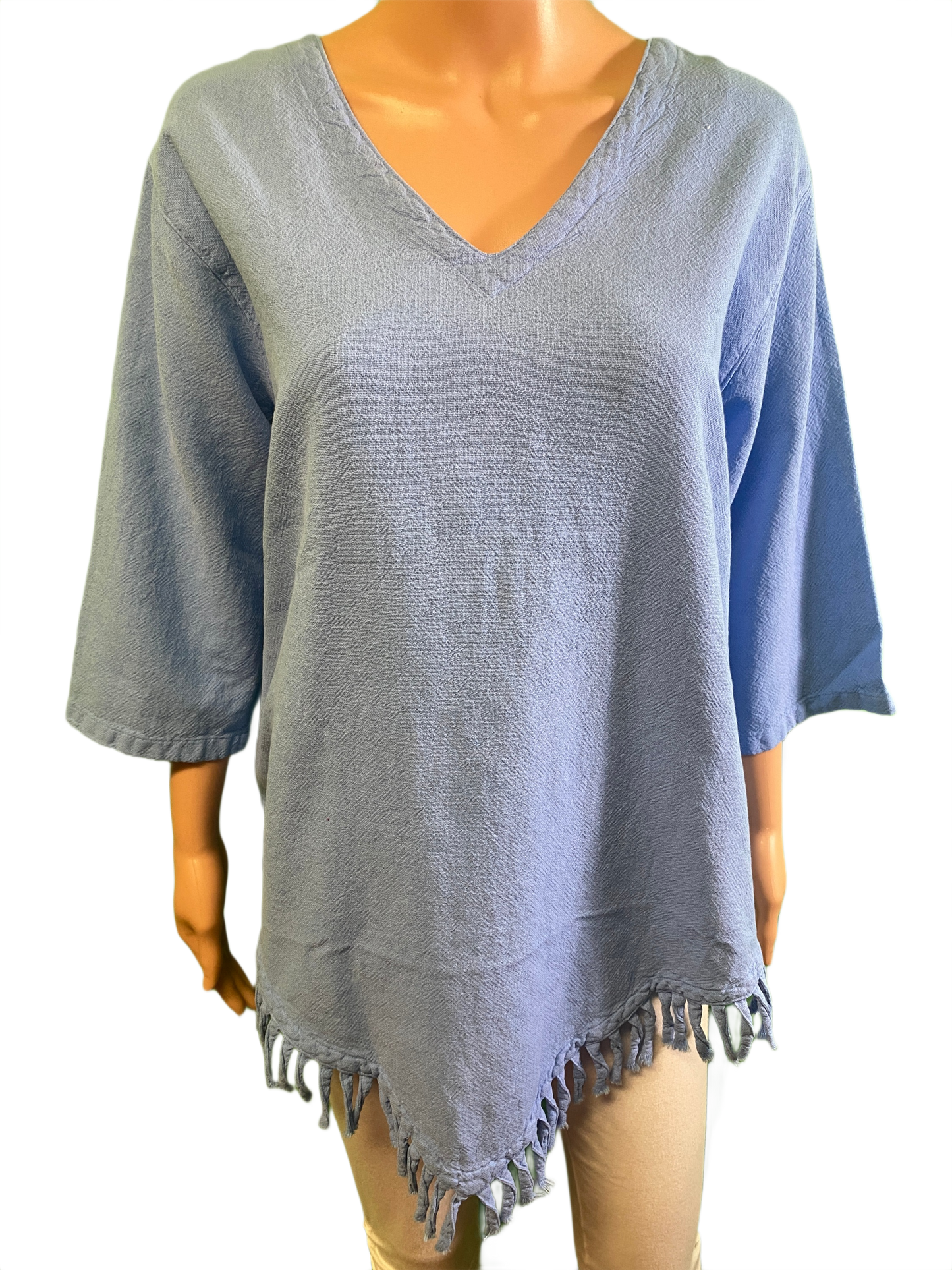* Sedona Gauze Fringe - Sea Breeze Top