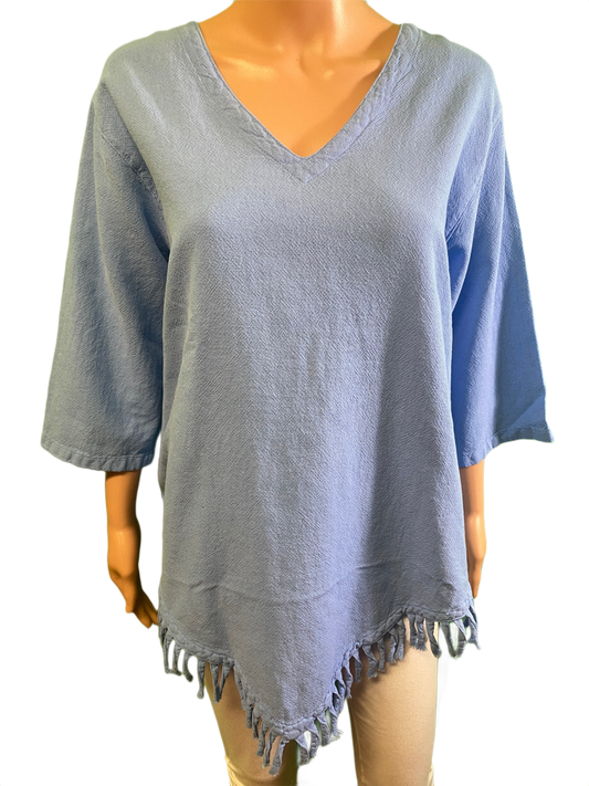 * Sedona Gauze Fringe - Sea Breeze Top