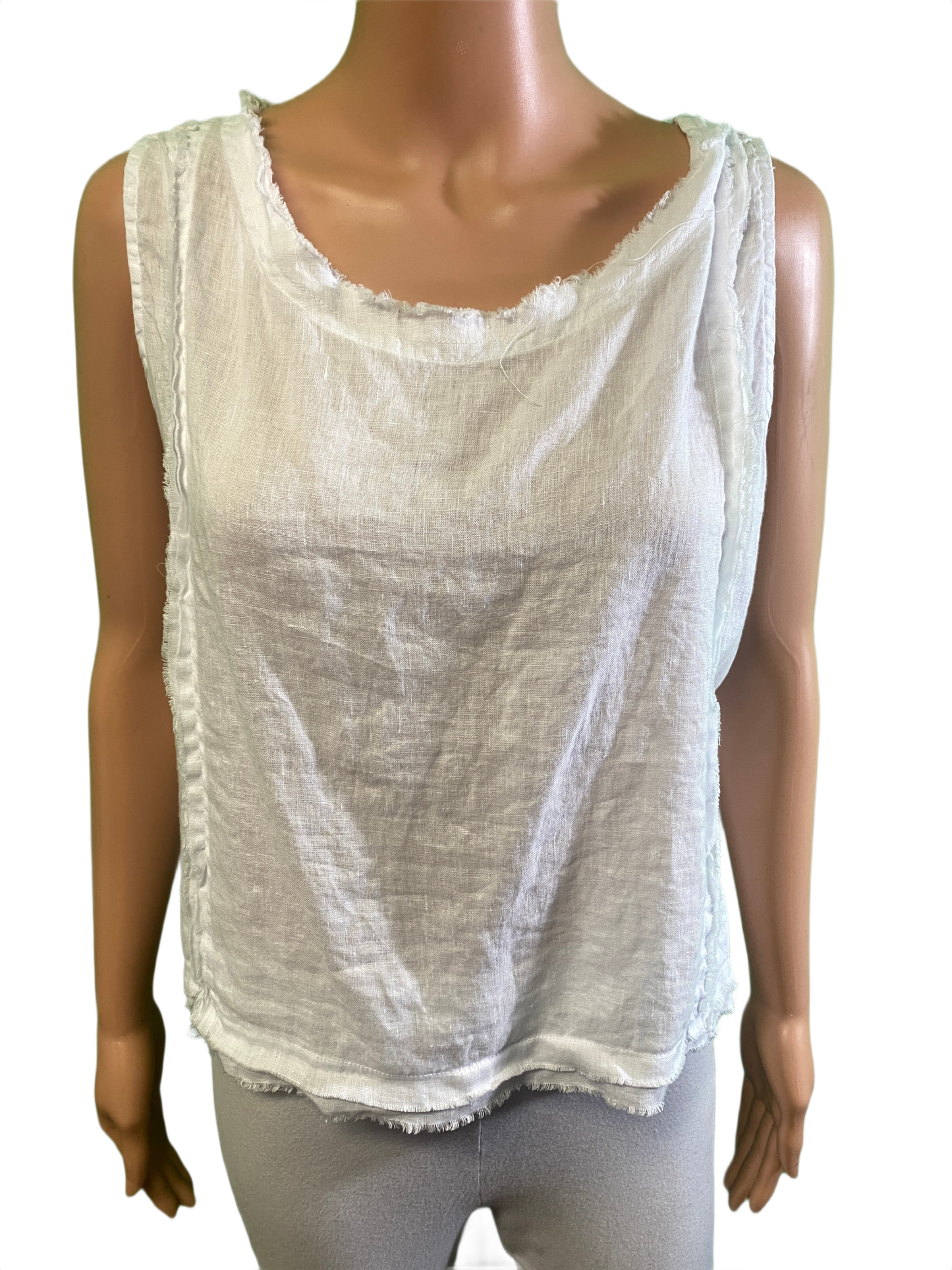 * Linen Raw Edge - Match Point Tank