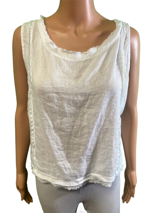 * Linen Raw Edge - Match Point Tank