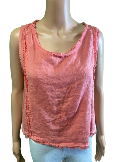 * Linen Raw Edge - Match Point Tank