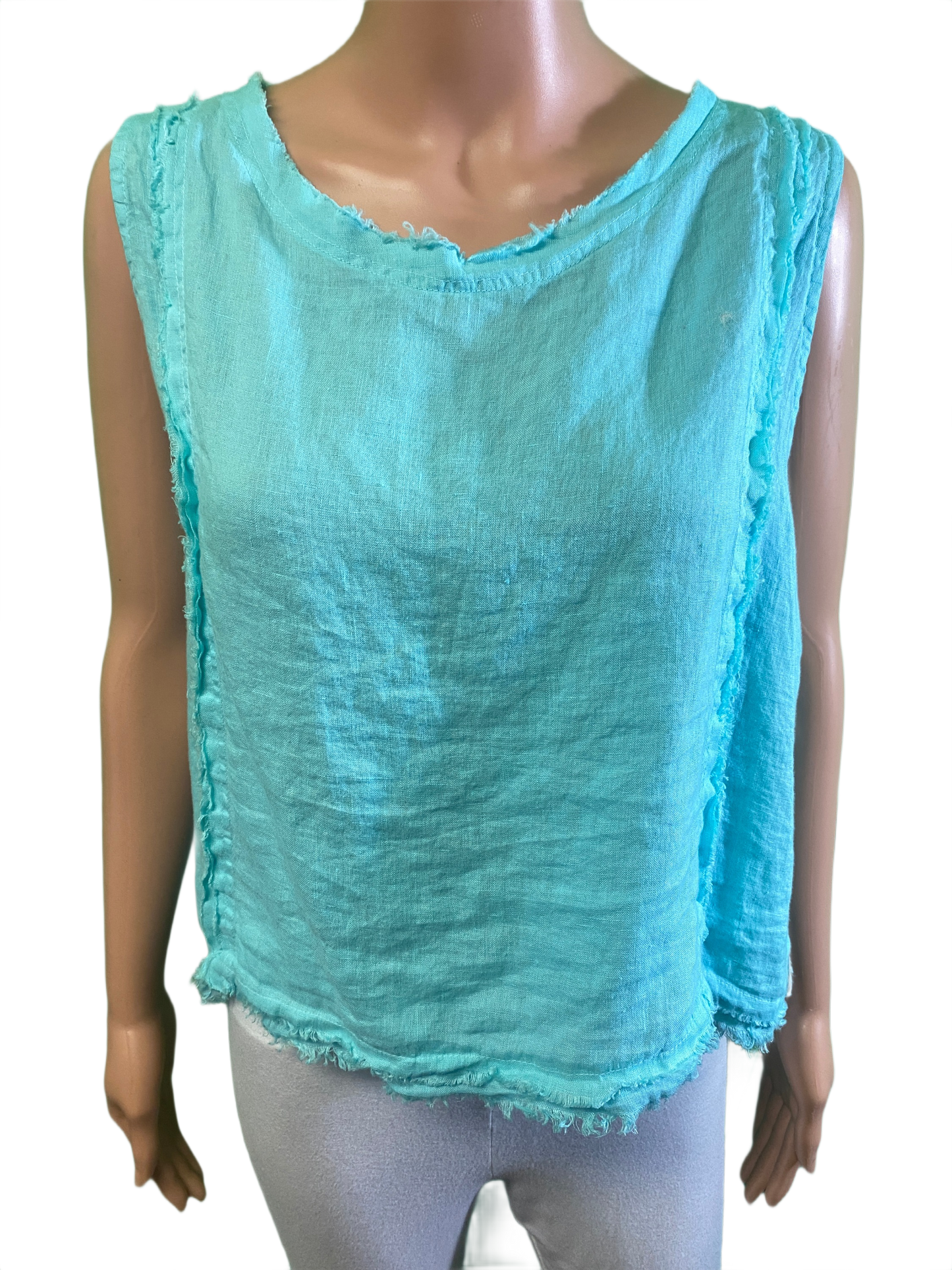 * Linen Raw Edge - Match Point Tank
