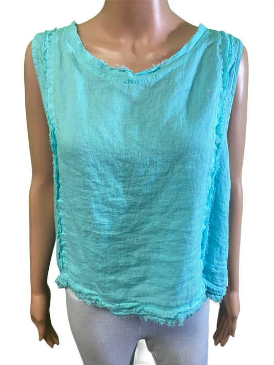 * Linen Raw Edge - Match Point Tank