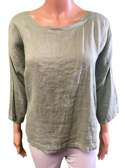 * Scoop Neck Linen - Match Point Top