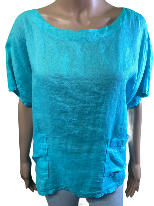 * Linen 2 Pocket Short Sleeve - Match Point Top