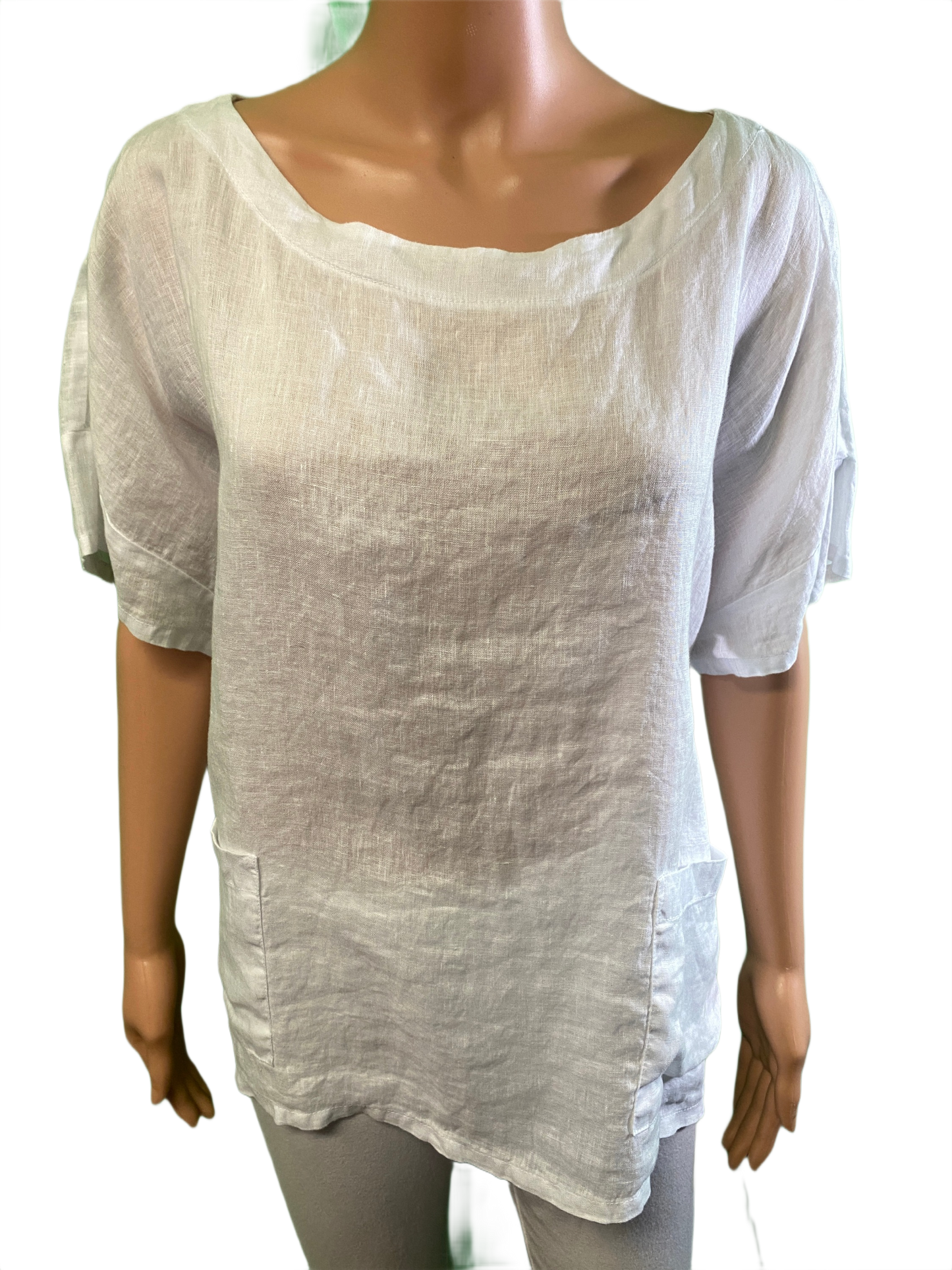 * Linen 2 Pocket Short Sleeve - Match Point Top