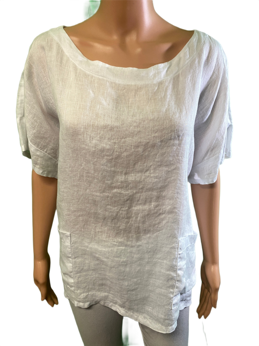 * Linen 2 Pocket Short Sleeve - Match Point Top
