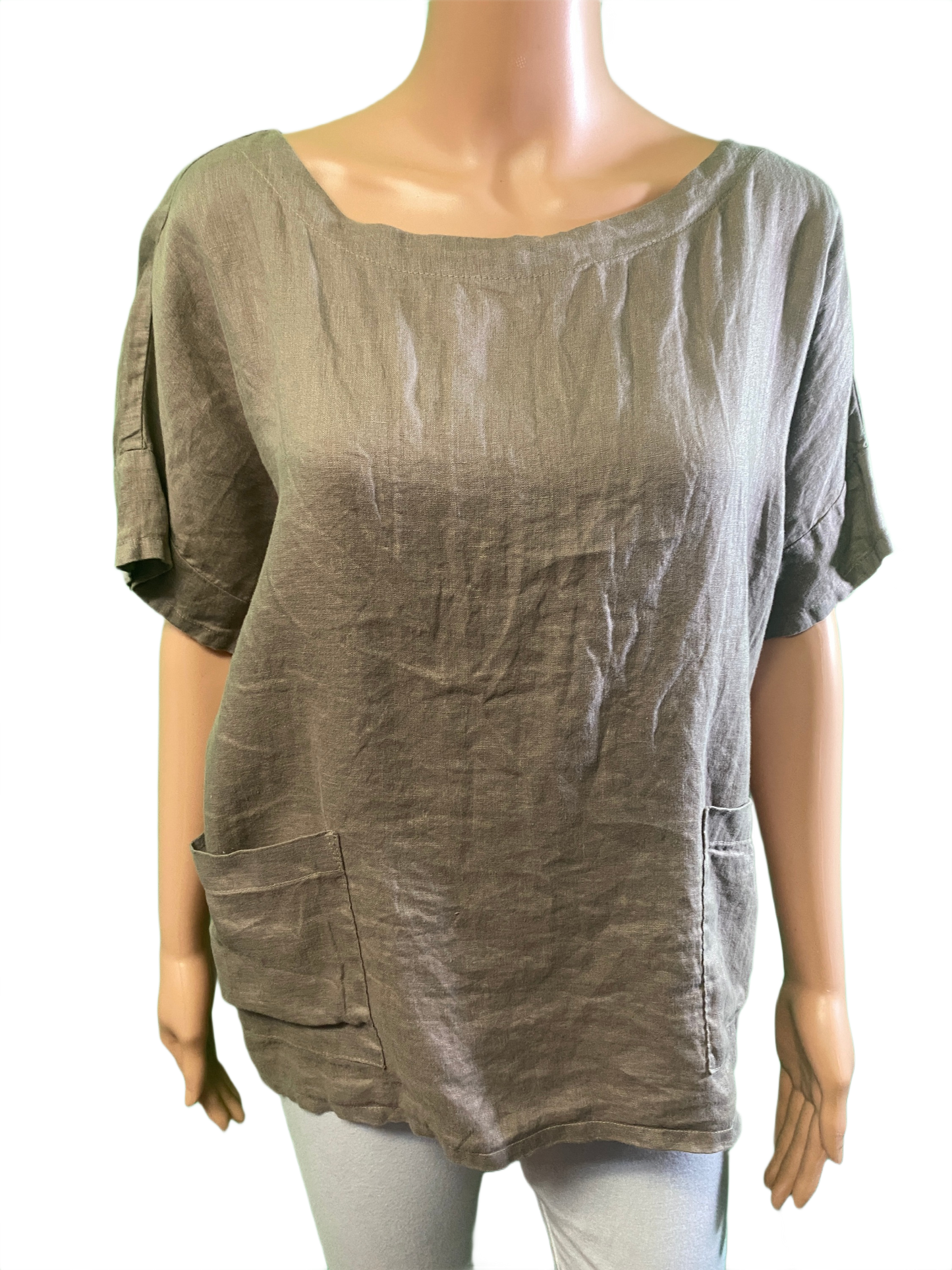 * Linen 2 Pocket Short Sleeve - Match Point Top