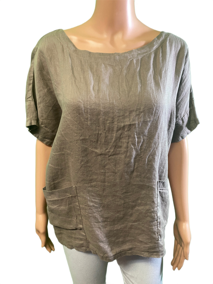 * Linen 2 Pocket Short Sleeve - Match Point Top
