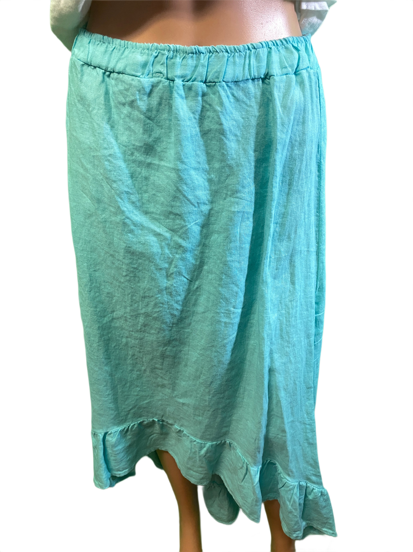 * Linen Long Ruffled - Match Point Skirt