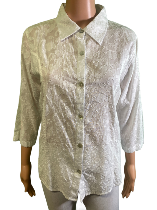 * Self Printed Collared - Paper Lace Top