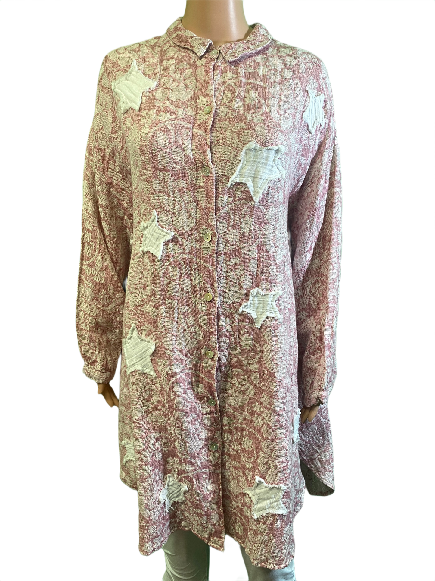 * Jacquard Shirt w/ Stars - Paper Lace Dress