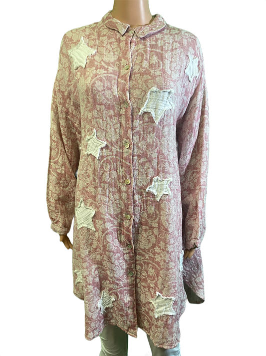 * Jacquard Shirt w/ Stars - Paper Lace Dress