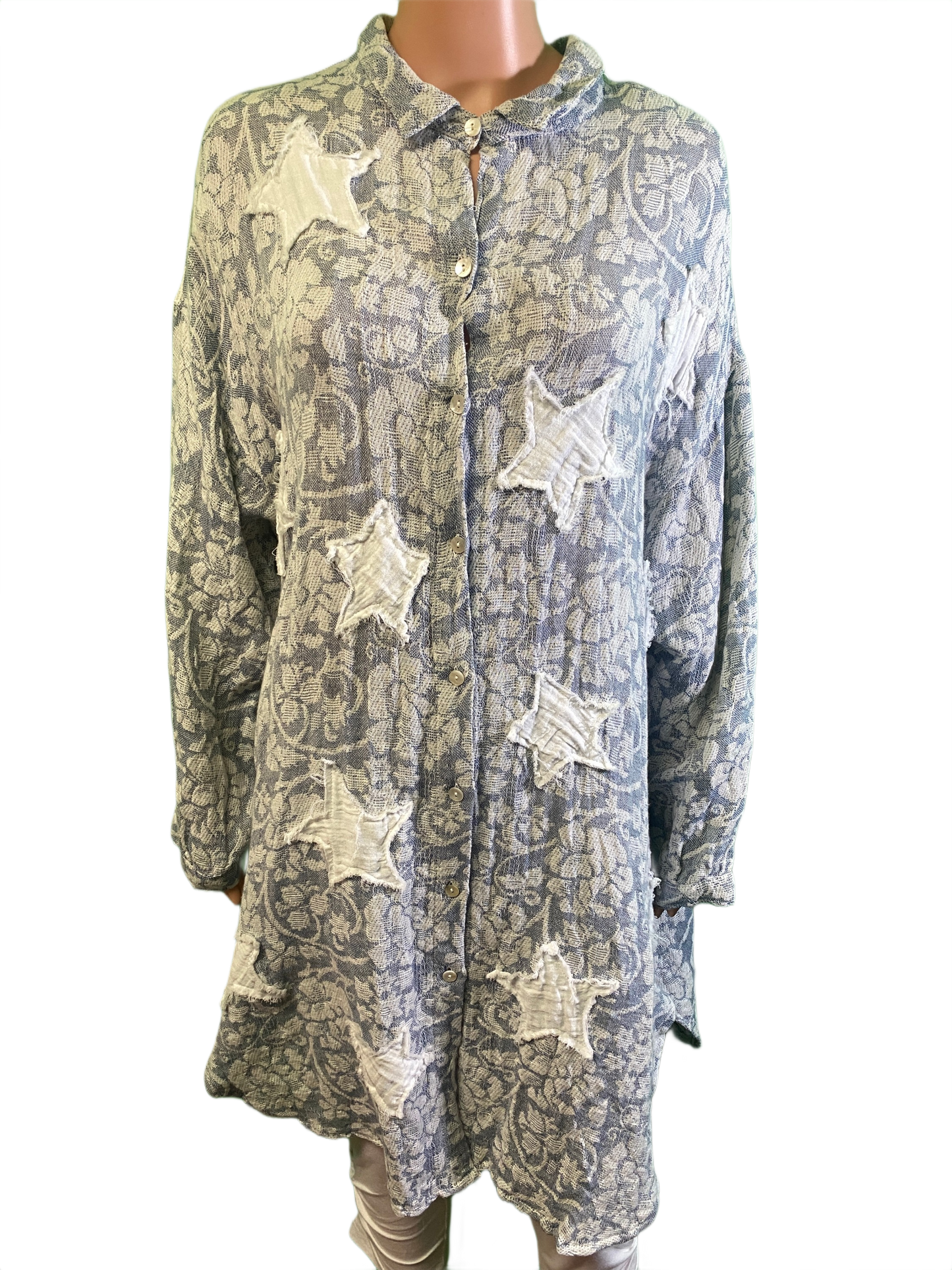 * Jacquard Shirt w/ Stars - Paper Lace Dress