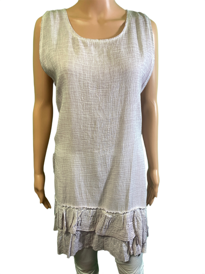* Vintage Washed Tank Ruffle - Paper Lace Dress