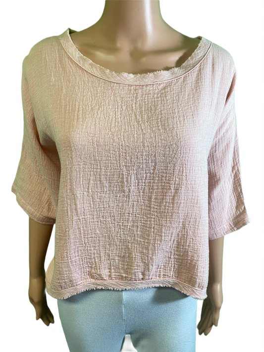 * Gauze Short Sleeve - Paper Lace Top