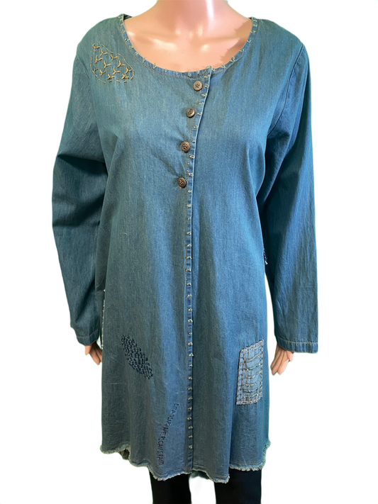 * Denim Love Applique Back - Paper Lace Jacket