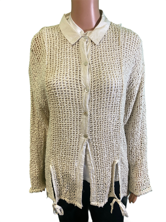 * Crochet w/ Ties at Hem - Paper Lace Top