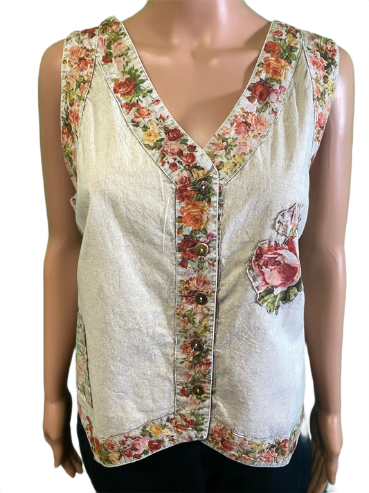 * Tank w/ Flower Border - Paper Lace Top