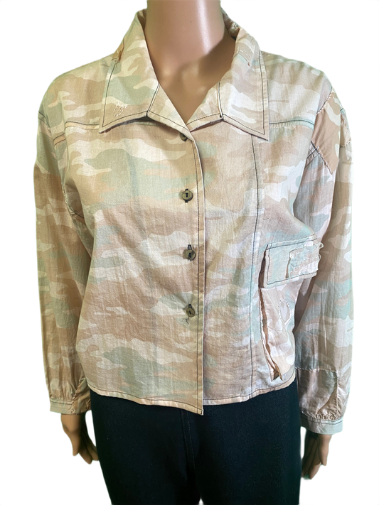 * Camouflage Button Up - Paper Lace Jacket