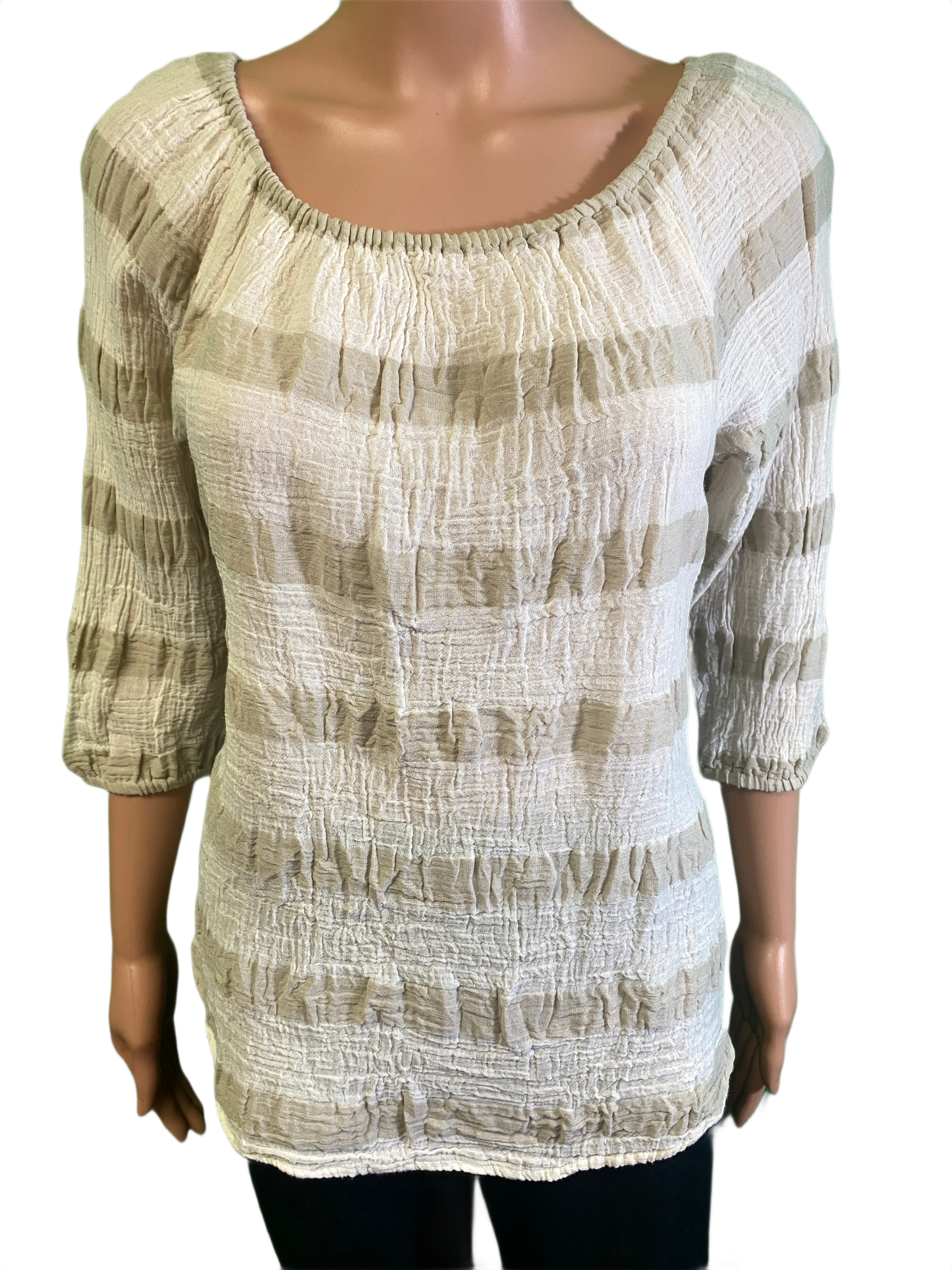 * Crinkle Striped - Paper Lace Top