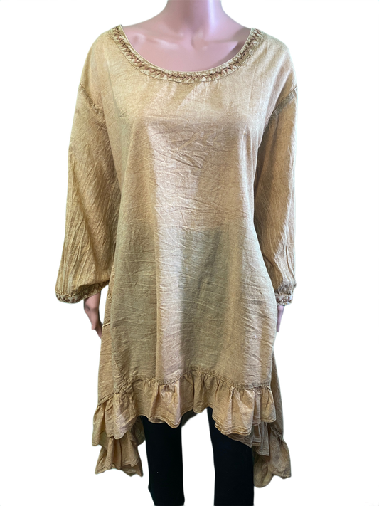 * Flare w/ Ruffles Handstitch - Paper Lace Top