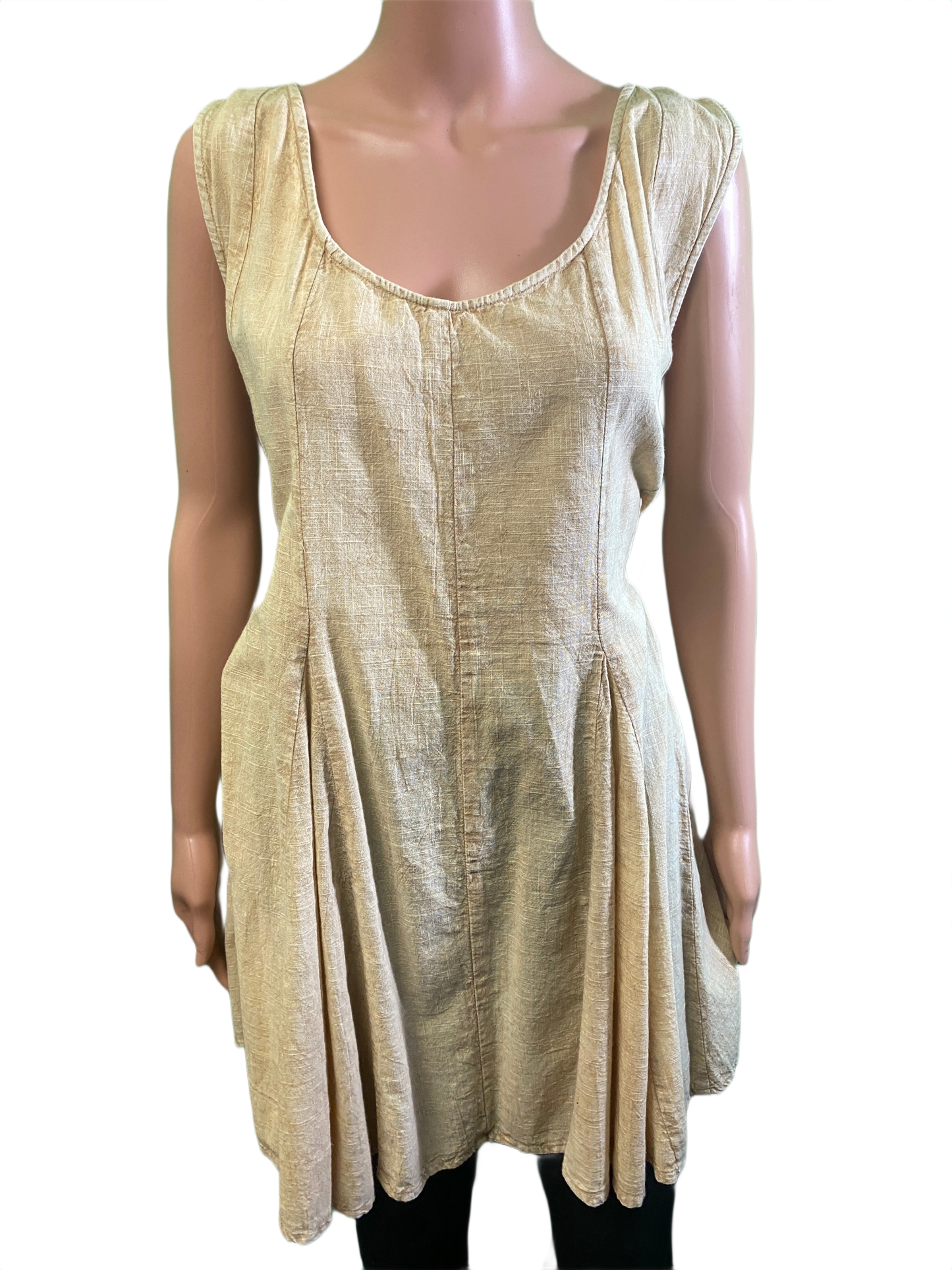 * Pleated Tea Dyed - Paper Lace Dress