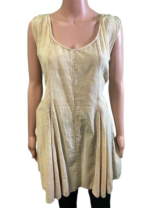 * Pleated Tea Dyed - Paper Lace Dress