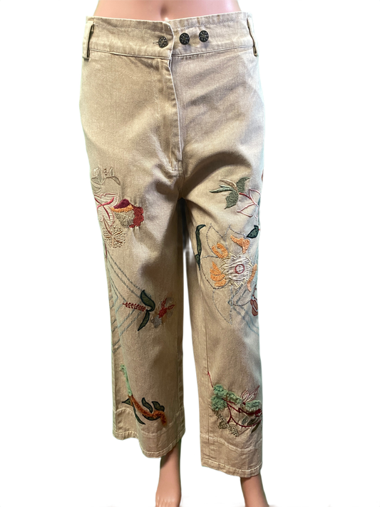 * Floral Embroidery - Paper Lace Pants