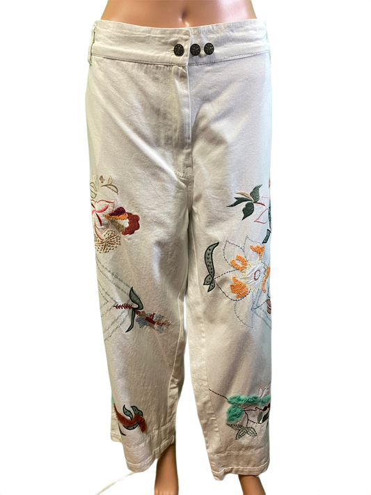 * Floral Embroidery - Paper Lace Pants