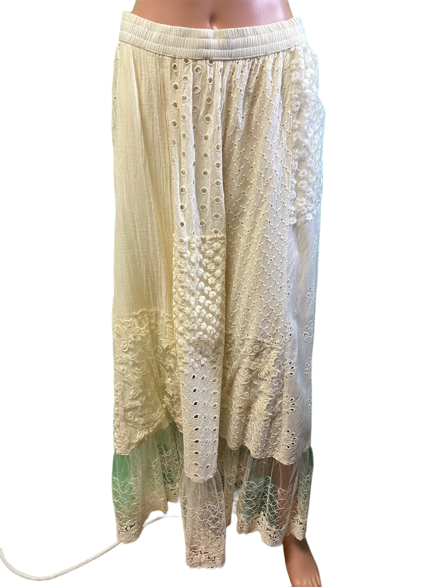 * Long Lined Eyelet/Lace - Paper Lace Skirt