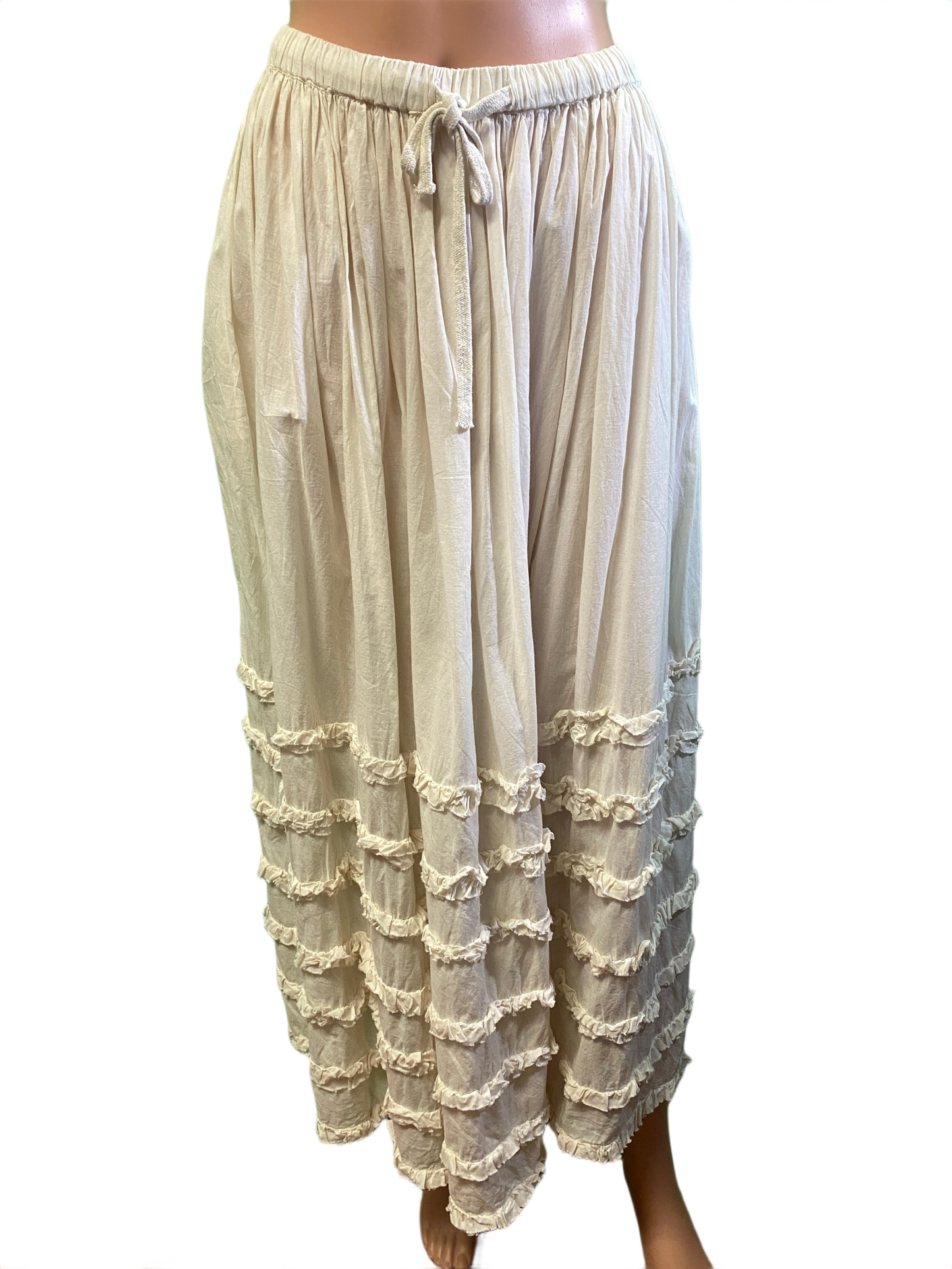 * Long w/ Bottom Ruching - Paper Lace Skirt