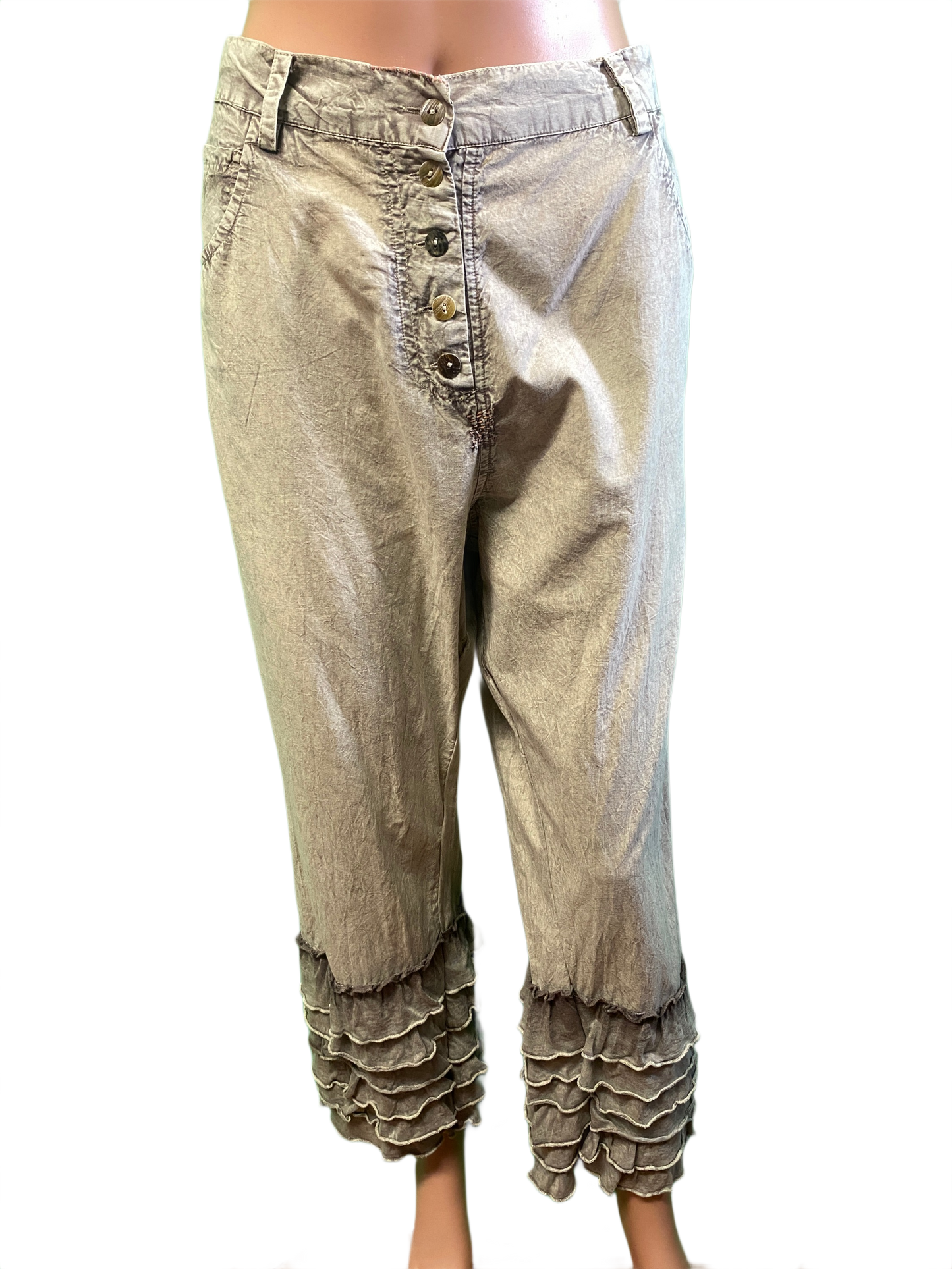 * Ruffle Layered Ankle - Paper Lace Pants