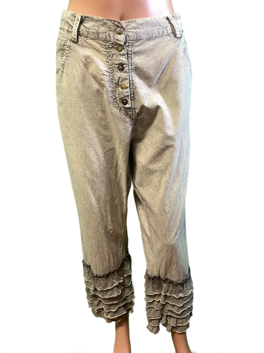 * Ruffle Layered Ankle - Paper Lace Pants